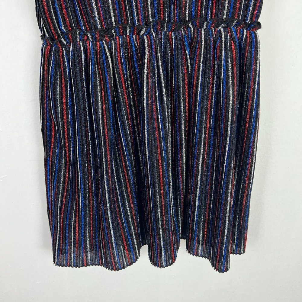 Tommy Hilfiger Metallic Sparkly Stripe Ruffle Dress Girl's Size Large L 12/14 W1 - Picture 10 of 11